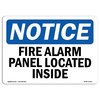 Signmission OSHA Notice Sign, Fire Alarm Panel Located Inside, 24in X 18in Aluminum, 18" W, 24" L, Landscape OS-NS-A-1824-L-12533
